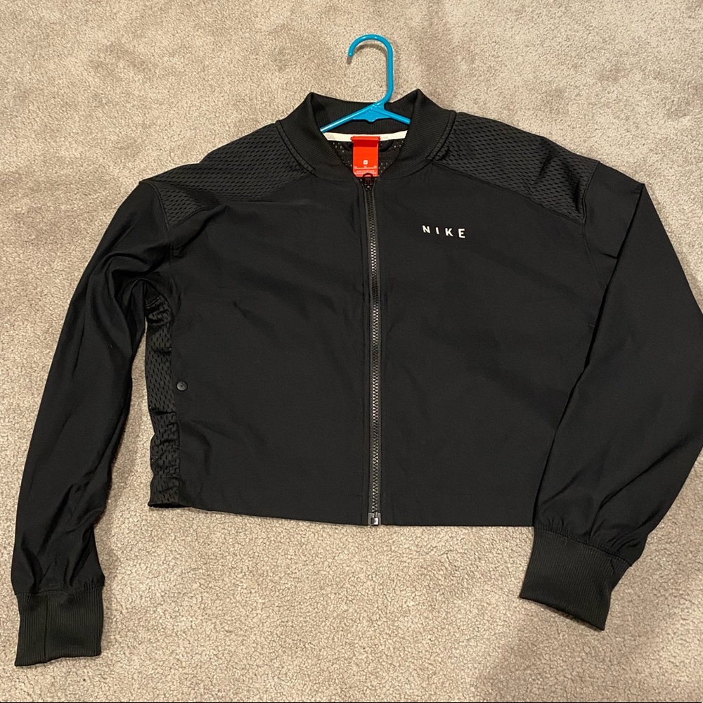 Black nike bomer jacket zip-up